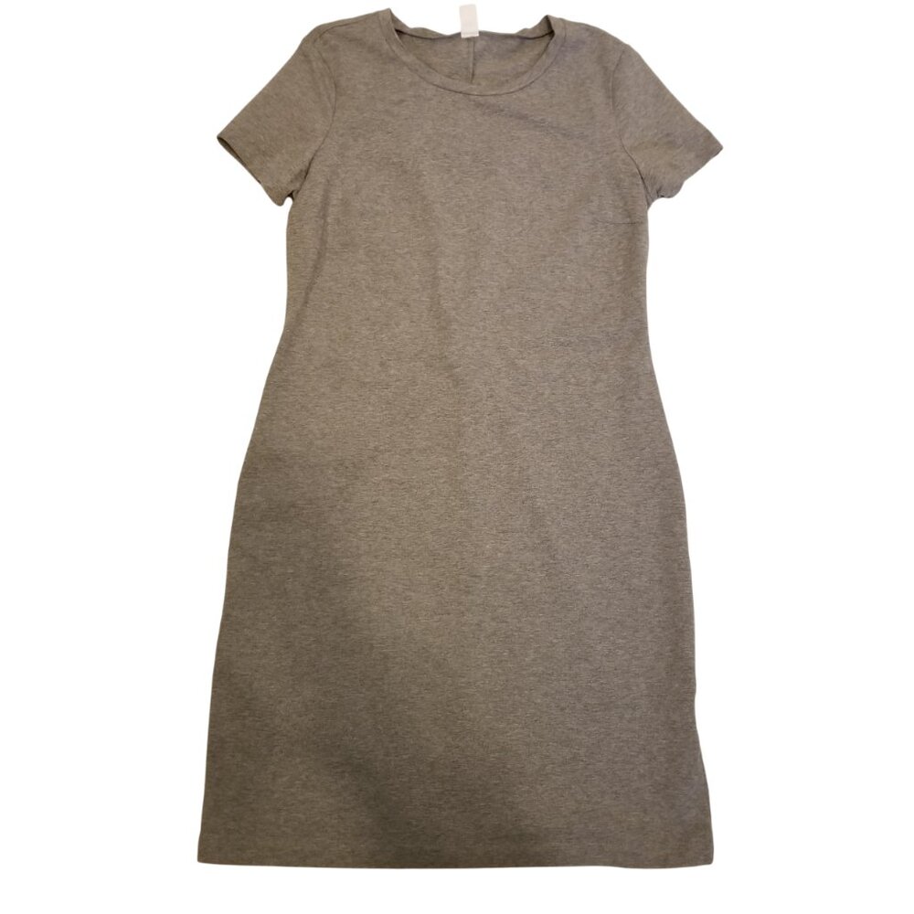 Cotton T-Shirt Dress Grey Medium Old Navy Women Heathered Women's Short Sleeve